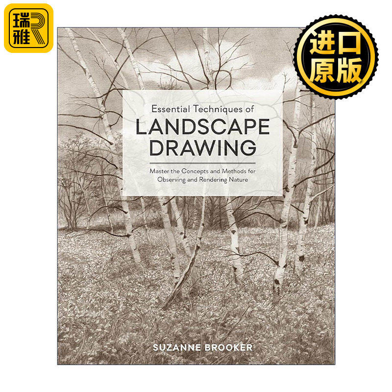 英文原版Essential Techniques of Landscape Drawing风景画的基本技巧 掌握观察与呈现自然的概念和方法 绘画指南Suzanne Brooker