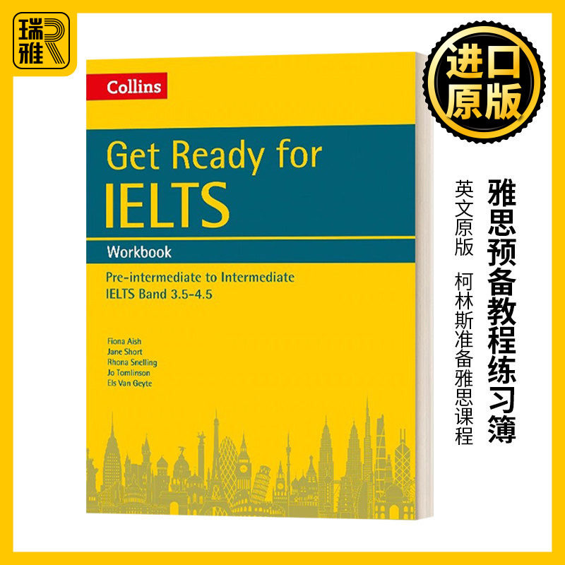 雅思预备教程 练习簿 英文原版 Collins Get Ready for IELTS Workbook 柯林斯准备雅思课程 Fiona Aish雅思考试系列 进口英语书籍