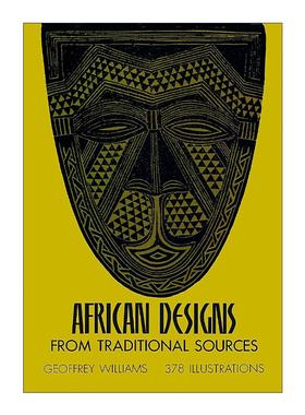 英文原版 African Designs from Traditional Sources 传统非洲设计 图腾图案装饰艺术素材集 原始部落 英文版 进口英语原版书籍