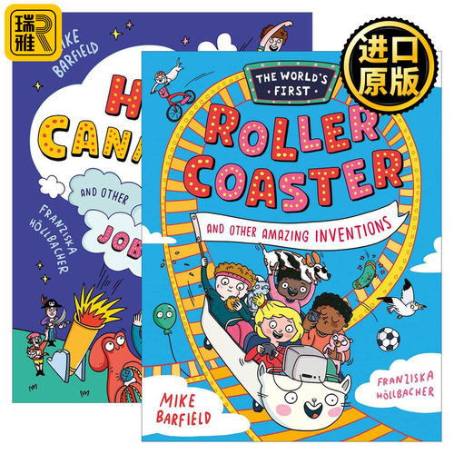 英文原版 The World's First Human Cannonball/Rollercoaster 2册 地球上那些奇奇怪怪的职业 过山车及其余事物的发明故事 英文版