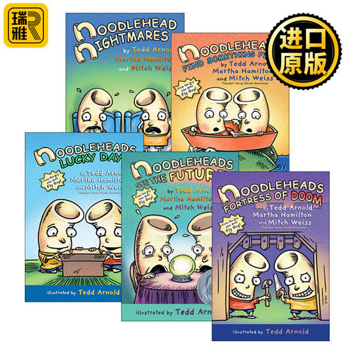 傻瓜面条头小子5册 全彩漫画 英文原版 Noodleheads Something Fishy 爆笑漫画 儿童课外读物 和谐幽默故事书 英文版 进口英语书籍