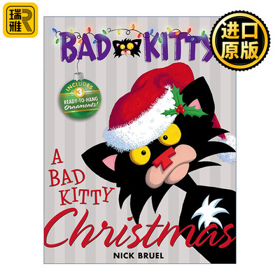 英文原版 A Bad Kitty Christmas: Includes Three Ready-to-Hang Ornaments! 小坏猫 圣诞节 精装绘本 含3个挂饰 英文版