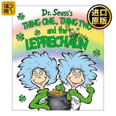 英文原版 Thing One Thing Two and the Leprechaun 一号 二号与小妖精 苏斯博士 戴帽子的猫 儿童启蒙认知绘本 纸板书 英文版