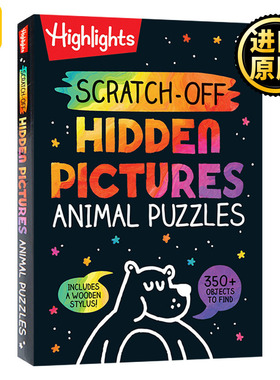 Scratch-Off Hidden Pictures Animal Puzzles 刮一刮：解开隐藏图片中的动物谜题 Highlights亮点儿童趣味游戏活动书