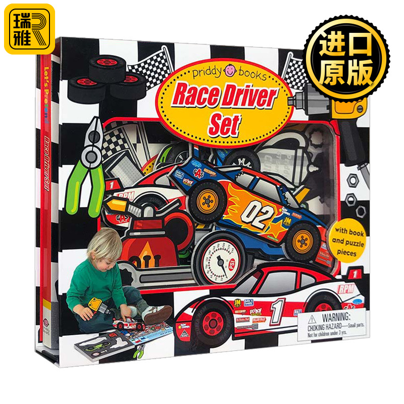 小小角色扮演家 赛车 Let's Pretend Race Driver Set 英文原版 Roger Priddy Books 全英文版 Roger Priddy 进口原版英语书籍 书籍/杂志/报纸 儿童读物原版书 原图主图