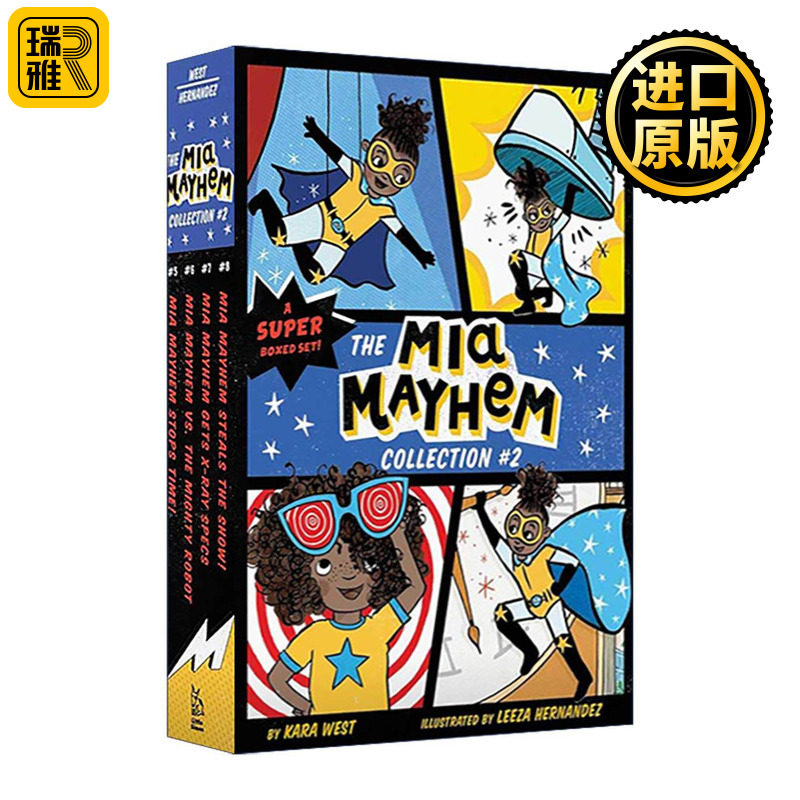 英文原版 The Mia Mayhem Collection 2 Boxed Set 超级英雄米娅5-8盒装 黑白章节书 英文版 进口英语原版书籍
