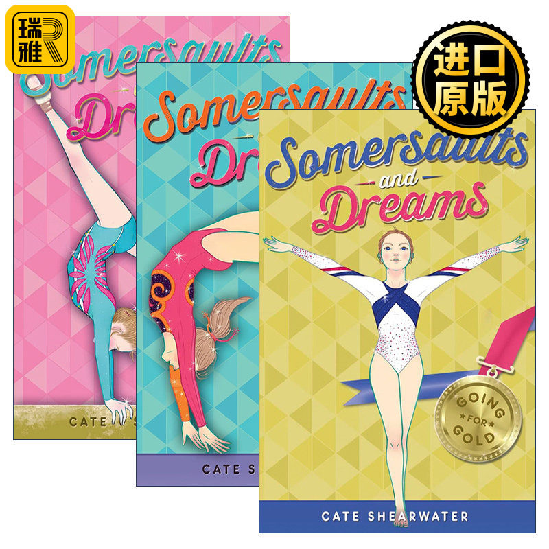 英文原版 Somersaults and Dreams 体操女孩逐梦记3册 儿童插画章节书 英文版 进口英语原版书籍