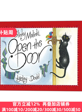 英文原版绘本 Slinky Malinki  Open the Door 苗条的猫猫 开门 英文版 Lynley Dodd 进口英语原版书籍