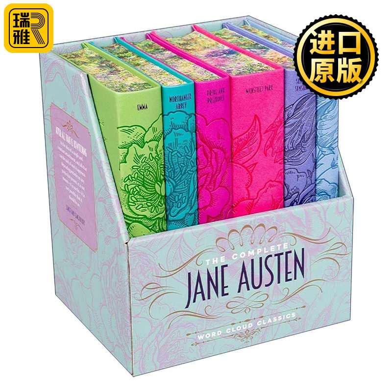 英文原版 Jane Austen Boxed Set 简奥斯丁6册盒装 软精装皮质封面词云经典 Word Cloud Classics 内含傲慢与偏见 理智与情感 爱玛