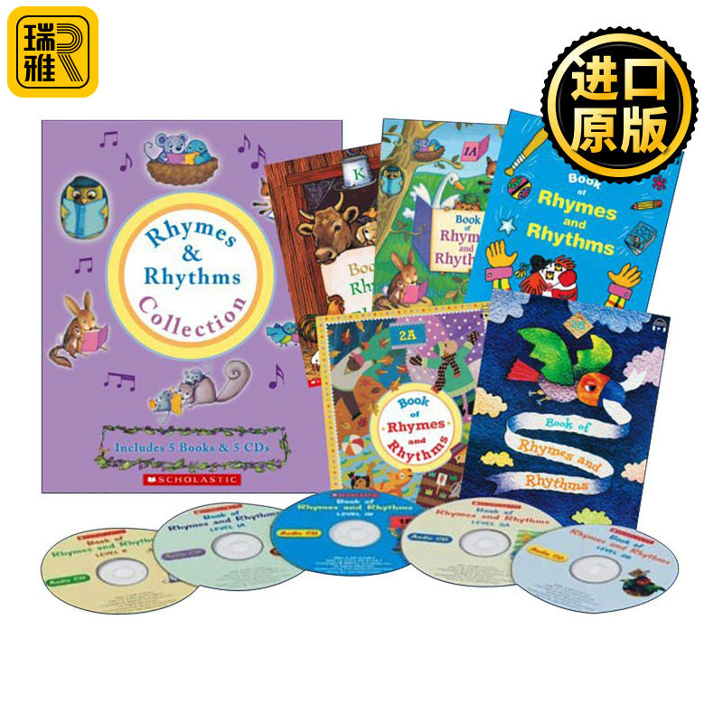 英文原版 Rhymes And Rhythms Collection 学乐歌谣学英语 合集 5书+5光盘 英文版 进口英语原版书籍