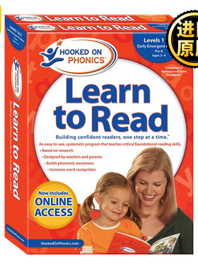 迷上语音学习阅读1-2级 英文原版 Hooked on Phonics Learn to Read Levels 1&2 Complete 儿童英语分级辅导训练故事书 自然拼读
