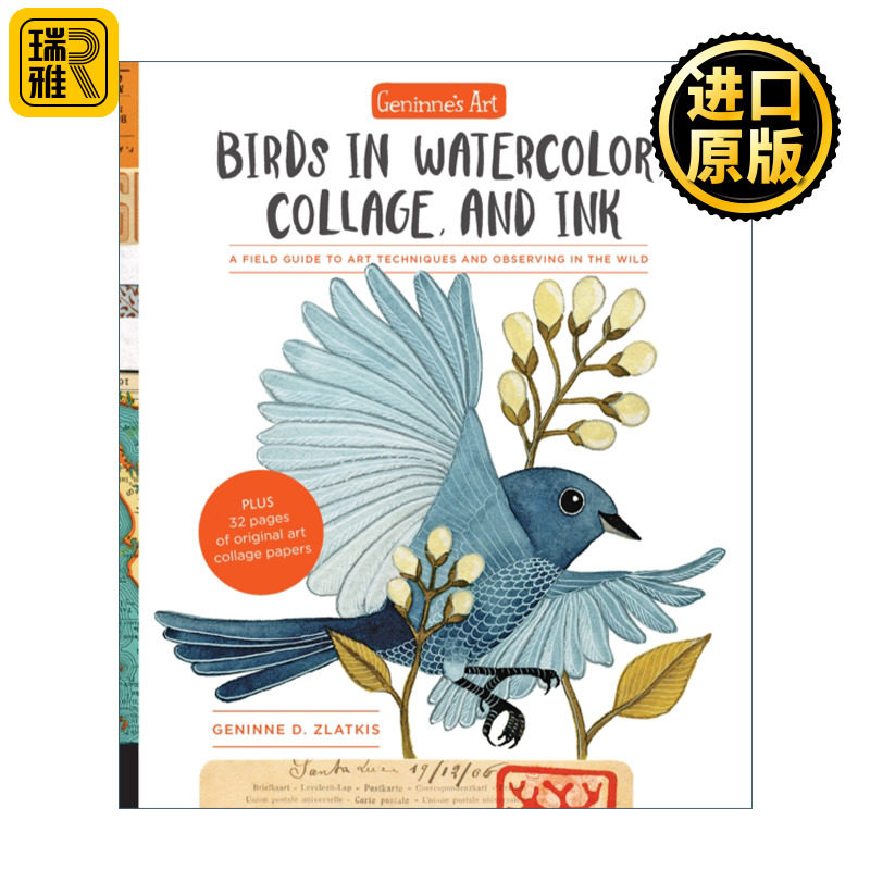 Geninne's Art: Birds in Watercolor, Collage, and Ink吉宁娜的艺术 水彩、拼贴和水墨画中的鸟类 艺术技巧和野外观察的实地指南