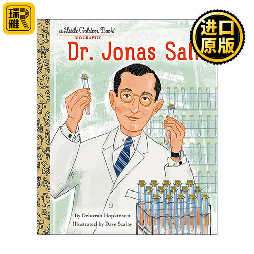 英文原版 Dr. Jonas Salk A Little Golden Book Biography 乔纳斯·索尔克 STEM 儿童传记绘本 兰登书屋精装小金书