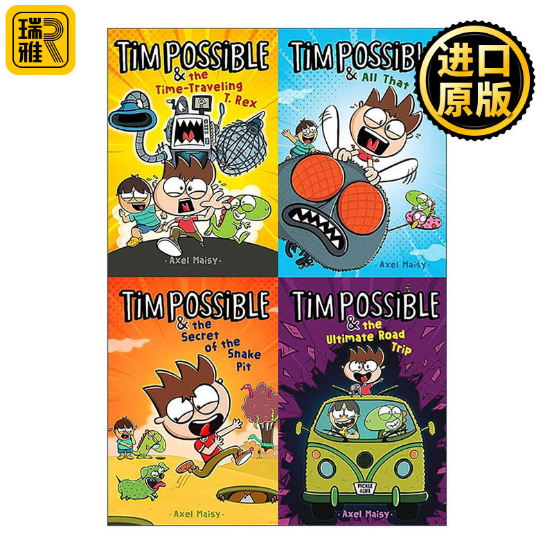 英文原版 Tim Possible Out-of-This-World Collection 蒂姆和时光旅行霸王龙 4册盒装 英文版 进口英语原版书籍
