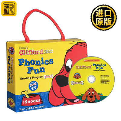 英文原版 Clifford Phonics Fun Box Set 6 大红狗自然拼读套装6 带光盘 英文版 进口英语原版书籍