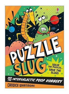 英文原版 Usborne Puzzle Slug and the Intergalactic Poop Robbery 谜题鼻涕虫1 星球大冒险 尤斯伯恩儿童爆笑漫画解谜桥梁书