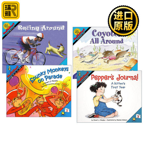 英文原版 Mathstart Level 2 数学启蒙绘本2级系列4册 到处是土狼 胡椒的日志 英文版 进口英语原版书籍