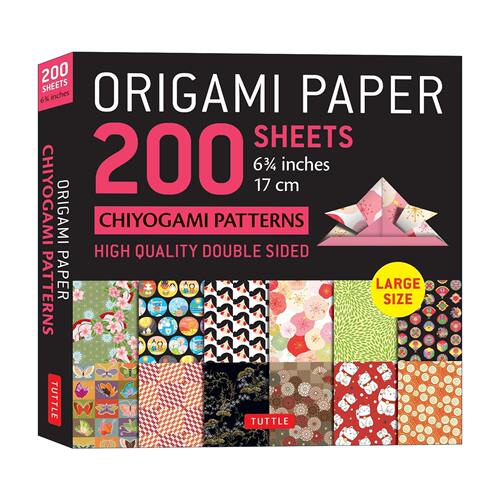 英文原版 Origami Paper 200 Sheets Chiyogami Patterns 6 3/4 17cm 折纸200张 日本千代纸 和纸图案 Tuttle Publishing 英文版