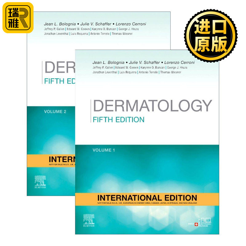 英文原版 Dermatology 5th Edition 皮肤病学综合指南 两册套装 第五版 Jean L. Bolognia等 英文版 进口英语原版书籍