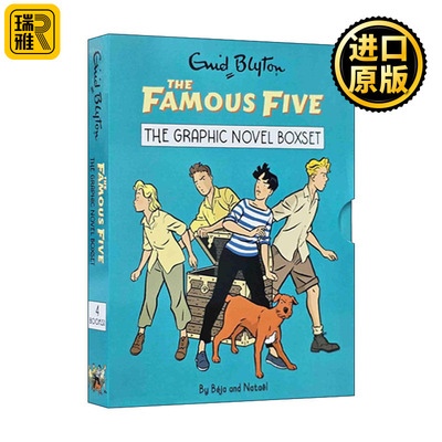 英文原版 Famous Five Graphic Novels 五个小伙伴历险记 4册盒装漫画版 全彩幽默章节桥梁书 英文版 进口英语原版书籍