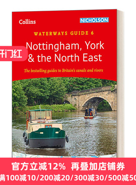 柯林斯河道指南6 诺丁汉约克及东北河道 水道指南 英文原版Collins Nottingham York and the North East No.6英文版 进口原版书籍