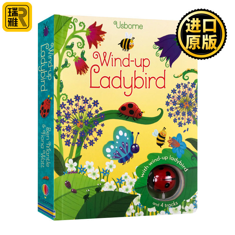 瓢虫发条书 英文原版 Wind-up Ladybird 纸板书 儿童益智游戏 互动亲子玩具童书 英文版 Fiona Watt 进口英语原版书籍