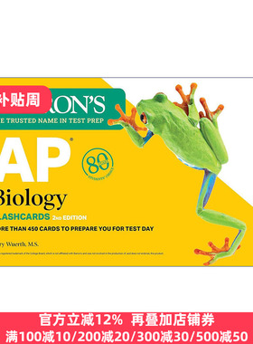 英文原版书 AP Biology Flashcards, Second Edition: Up-to-Date Review 巴朗AP生物学备考闪卡  更新版第2版 含环扣