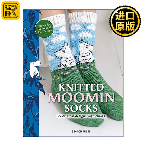 英文原版 Knitted Moomin Socks 29 Original Designs with Charts 姆明提花袜 29款费尔岛编织图案图解 英文版 进口英语原版书籍