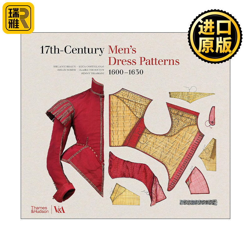 英文原版 17Th-Century Men's Dress Patterns 1600 - 1630 十七世纪男装图案 时尚服装设计书 精装 英文版 进口英语原版书籍