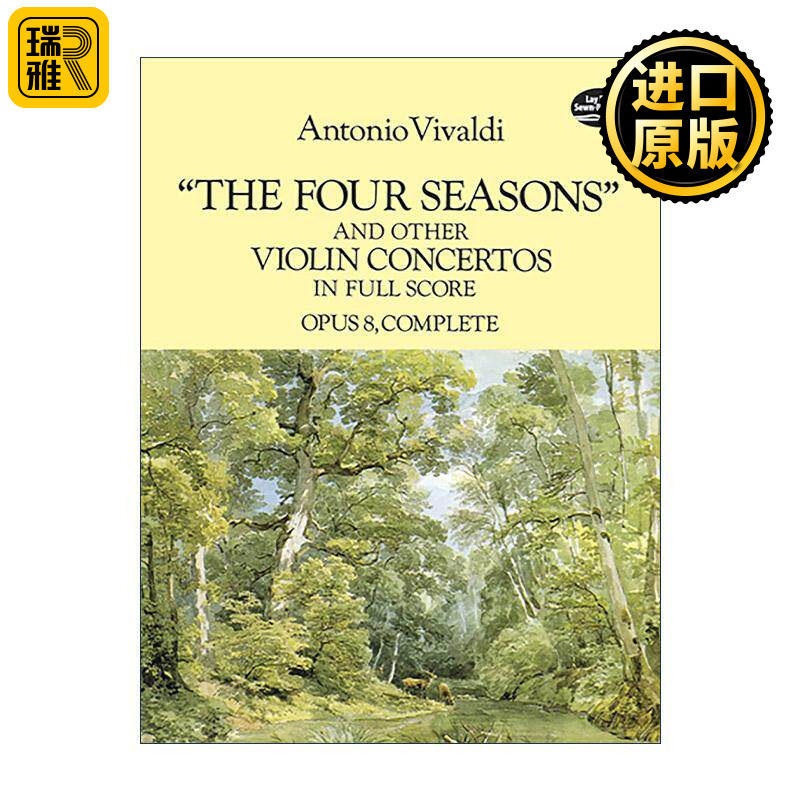英文原版 The Four Seasons and Other Violin Concertos in Full Score 四季及其他小提琴协奏曲全谱 第八号乐曲全谱 安东尼奥