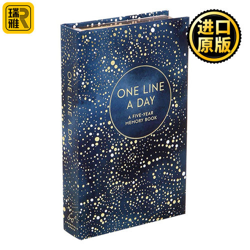 英文原版 Celestial One Line a Day 一日一行 5年手账本 精装金边 天体版 英文版 进口英语原版书籍