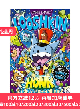 英文原版 Looshkin Honk If You See It 世界上疯狂的猫鲁什金 看见了就鸣笛 Jamie Smart畅销儿童幽默漫画 进口英语原版书籍