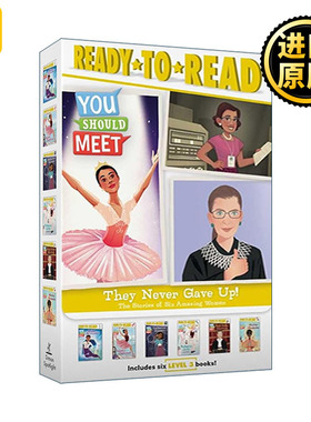 英文原版 They Never Gave Up the Stories of Six Amazing Women 准备读系列分级阅读3 伟大女性 6册盒装 Ready-to-Read Level 3