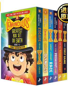 英文原版 Mr.Lemoncello's Greatest Box Set on Earth Mr.Lemoncello's Library 神奇图书馆系列1-6册平装套装 Chris Grabenstein