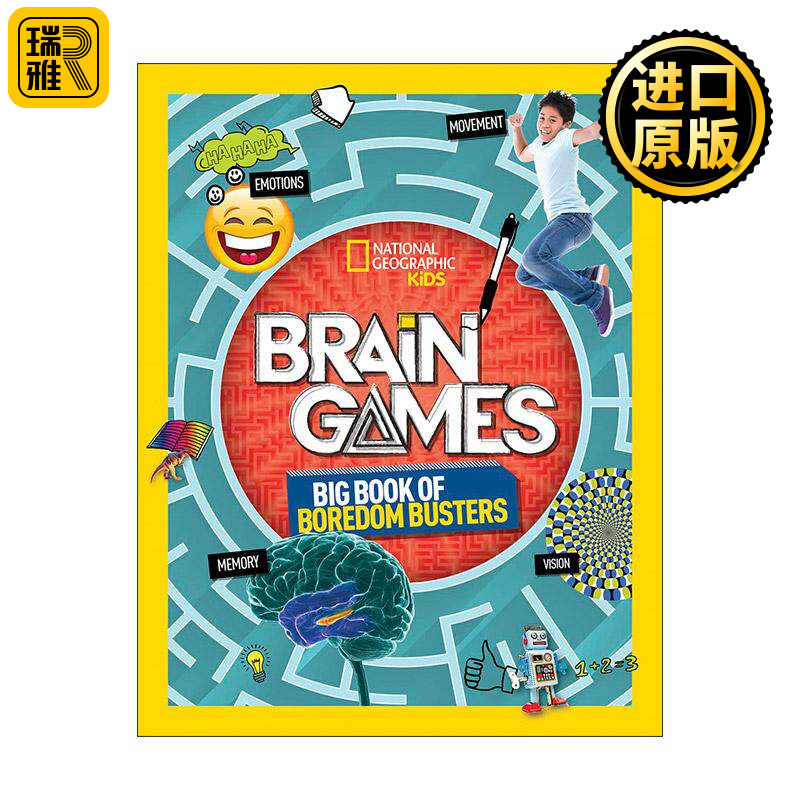 英文原版 Brain Games 脑力游戏 无聊终结者大全 儿童趣味谜题 思维锻炼 美国国家地理 英文版 进口英语原版书籍
