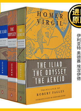 The Iliad Odyssey and Aeneid box set 荷马史诗三部曲 英文原版 伊利亚特 奥德赛 埃涅伊德 3册盒装 毛边书 进口英语书籍