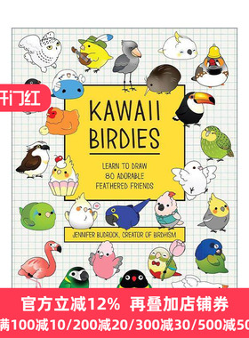 英文原版 Kawaii Birdies Learn to Draw 80 Adorable Feathered Friends 卡哇伊小鸟 学习绘制80个可爱的羽毛朋友 绘画教程指南
