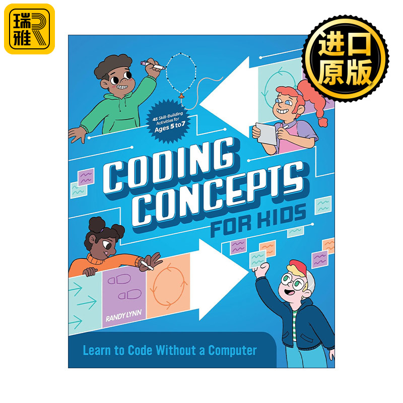 英文原版 Coding Concepts for Kids 儿童编程概念 在没有电脑的情况下学习编程 编写代码初学者指南 英文版 进口英语原版书籍