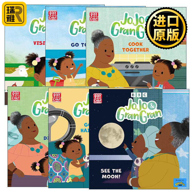 英文原版 JoJo & Gran Gran 乔乔和奶奶系列6册 儿童英文趣味绘本 BBC家庭情景动画 找到一只恐龙 一起做饭 英文版 进口原版书籍