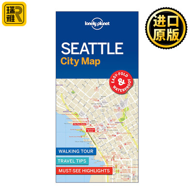 英文原版 Lonely Planet Seattle City Map 1 西雅图城市地图 孤独星球 英文版 进口英语原版书籍