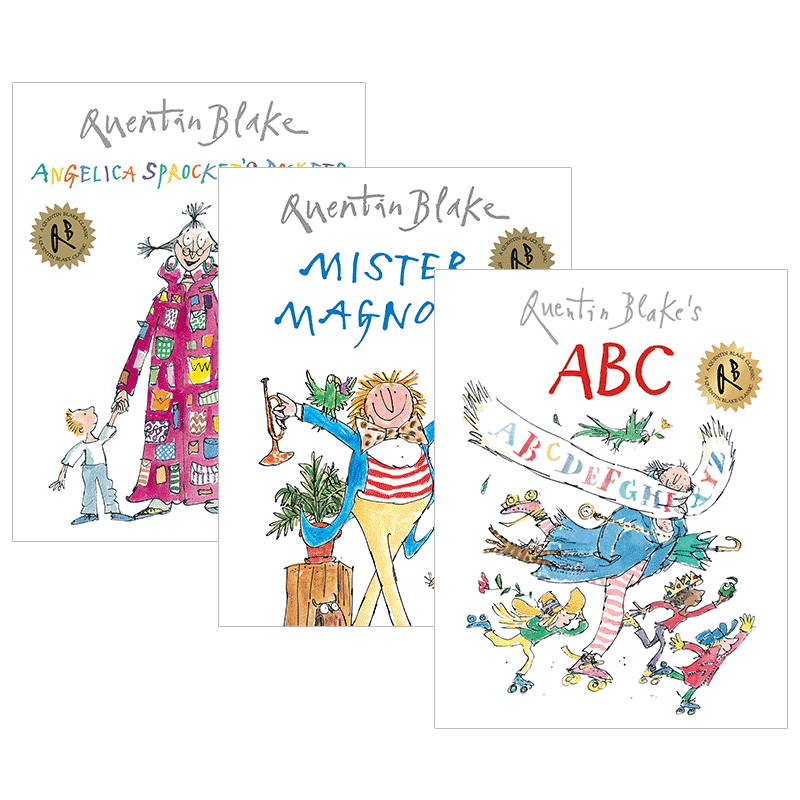 Mister Magnolia 昆汀布莱克绘本3册 英文原版 脚丫先生 神奇的口袋 儿童启蒙押韵图画书 Quentin Blake's ABC字母表 进口英语书籍