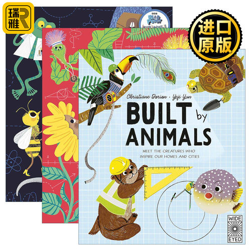 英文原版 Invented by Animals/Built by Animals/Powered by Plants 3册 儿童英语精装绘本 英文版 进口英语原版书籍