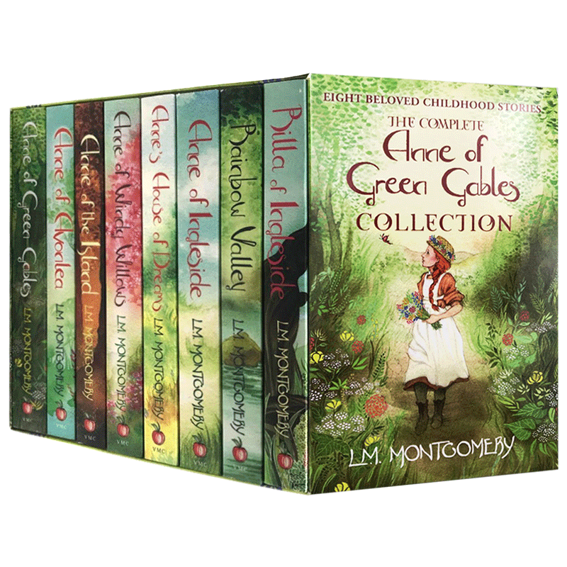绿山墙的安妮全集8册 Anne of Green Gables 8 Copy Slipcase 英文原版2021年全新封面系列全套儿童经典文学小说正版原著英语读物