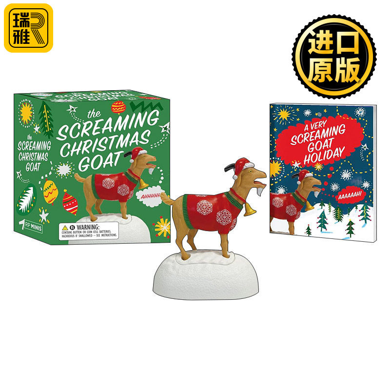 英文原版 The Screaming Christmas Goat 尖叫的圣诞羊 可发声 节日摆件 迷你文创 英文版 进口英语原版书籍