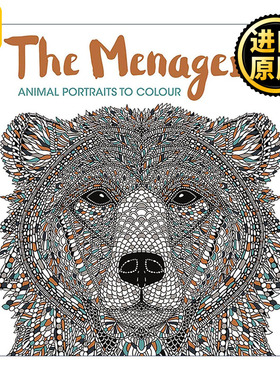 英文原版 The Menagerie 彩色动物园 精美动物肖像着色书 英文版 进口英语原版书籍