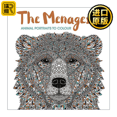 英文原版 The Menagerie 彩色动物园 精美动物肖像着色书 英文版 进口英语原版书籍