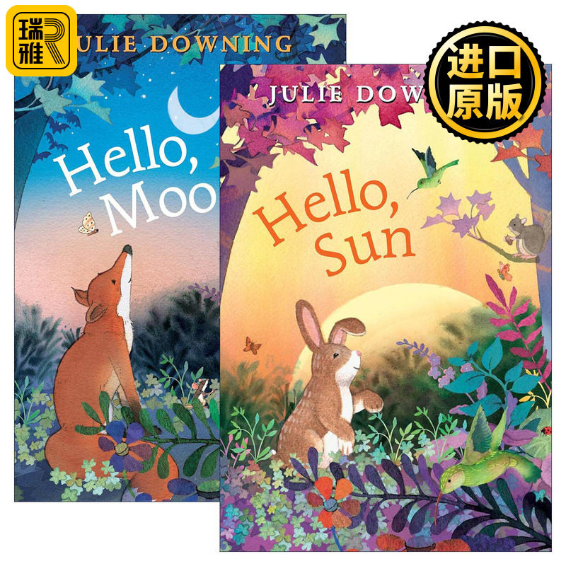 英文原版 Hello Moon/Sun 月光/阳光之中2册 儿童精装绘本 家长选择奖得主朱莉·唐宁 英文版 进口英语原版书籍