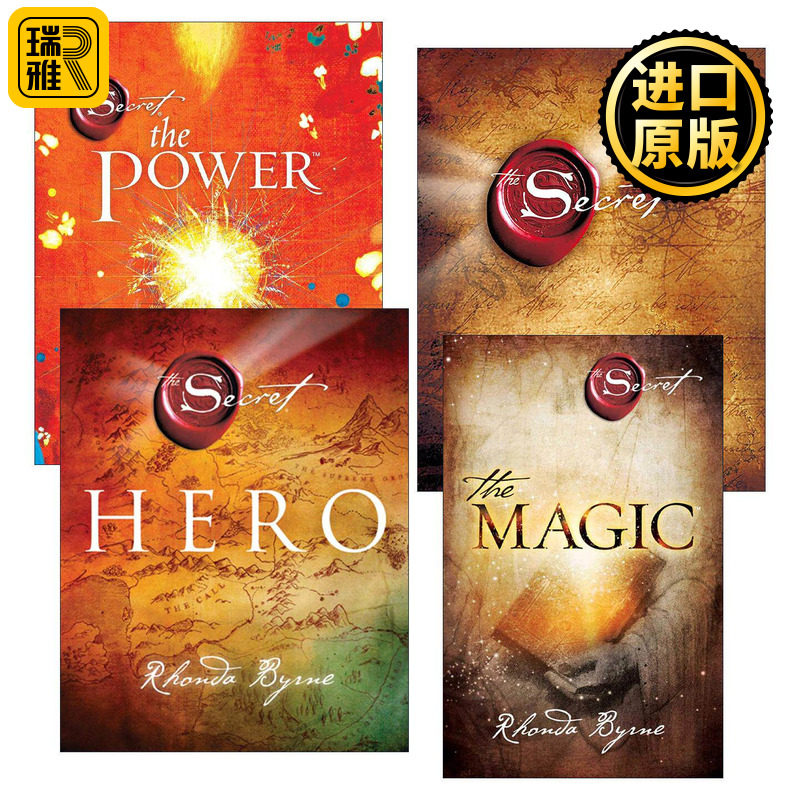英文原版 The Secret 秘密系列4册 朗达拜恩 力量 活出你内在的英雄 魔法 英文版 进口英语原版书籍