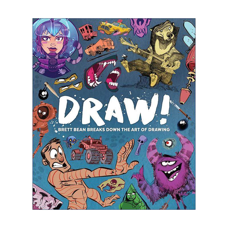 英文原版 Draw 绘画教程指南 卡通漫画技巧 插画师Brett Bean 3dtotal 英文版 进口英语原版书籍