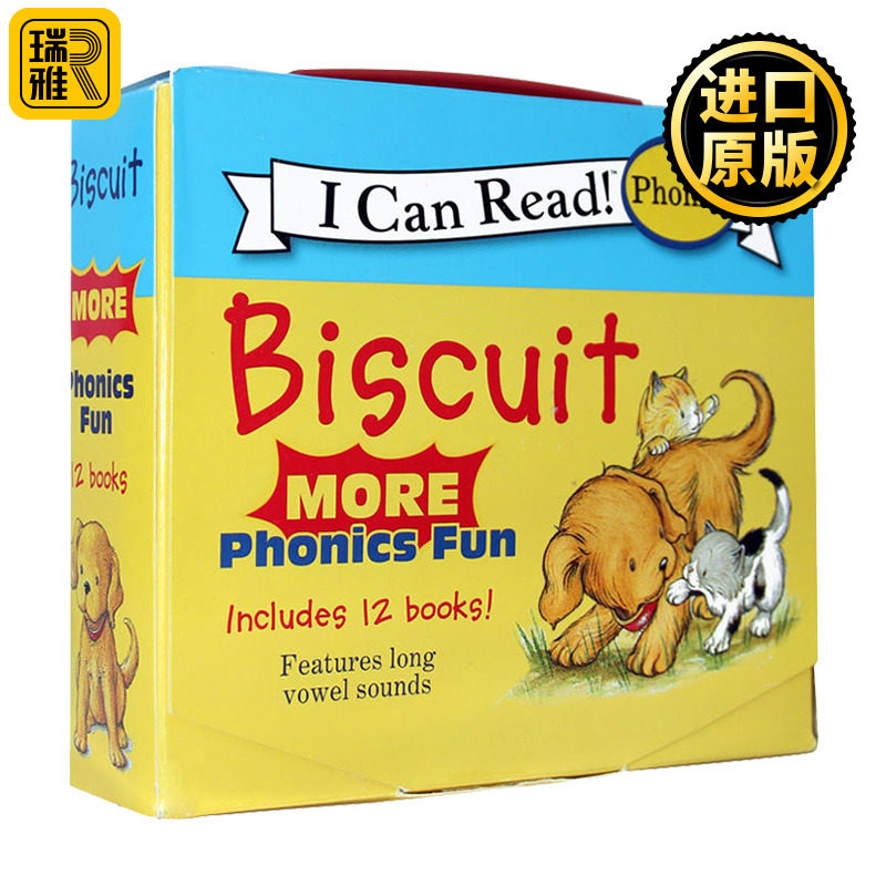 小饼干狗自然拼读12本套装 英文原版 Biscuit More Phonics Fun  0-3-5岁儿童绘本读物 汪培珽书单My First I Can Read  进口书籍